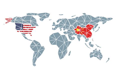 USA and China at the World Map background vector - Action Forex