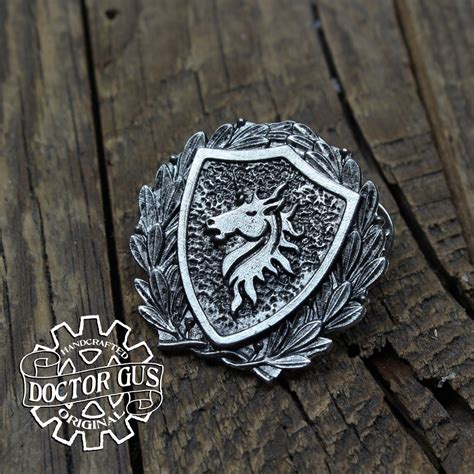 Unicorn Heraldic Badge Heraldry Cosplay Pin Handcrafted Pewter ...