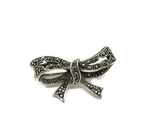 Marcasite Bow Brooch Vintage Sterling Silver Bow Pin | Etsy | Vintage ...