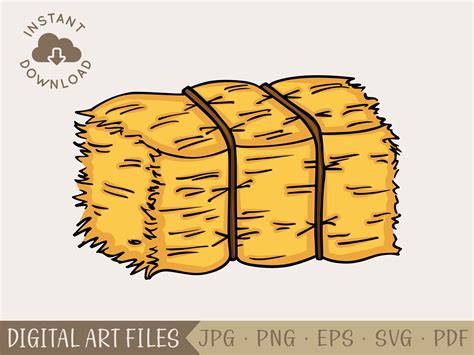 Hay Bale Vector Clipart Instant Digital Download Digital Art Files SVG ...