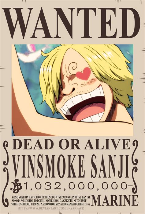 SANJI WANTED (One Piece Ch.1058) by bryanfavr on DeviantArt