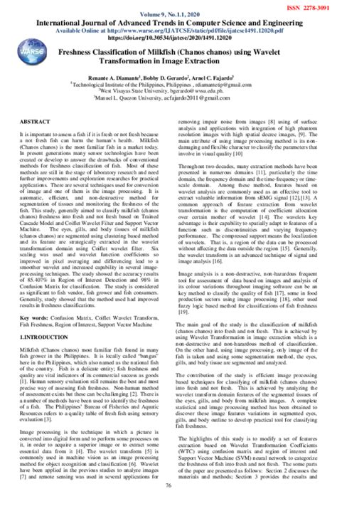 (PDF) Freshness Classification of Milkfish (Chanos chanos) using Wavelet Transformation in Image ...