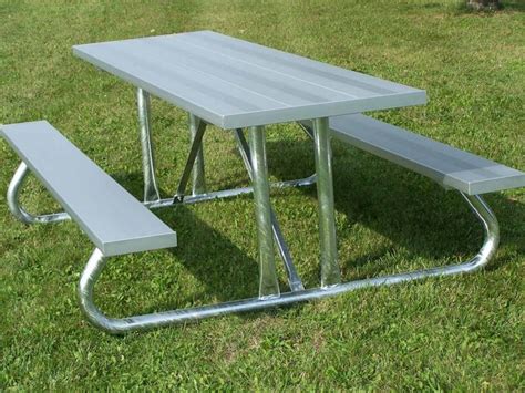 Aluminum Picnic Table with Steel Legs | Picnic table, Metal picnic ...