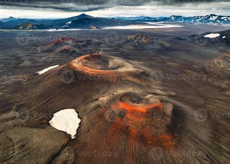 Spectacular red volcano crater in central of highlands at Iceland 11696386 Stock Photo at Vecteezy