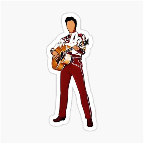 "Elvis Presley Play Guitar Modern Minimalist Pop Art Portrait" Sticker ...