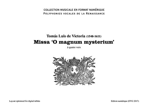 Missa O magnum mysterium (Victoria, Tomás Luis de) - IMSLP