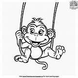 Exciting Swinging Monkey Coloring Pages sketch template