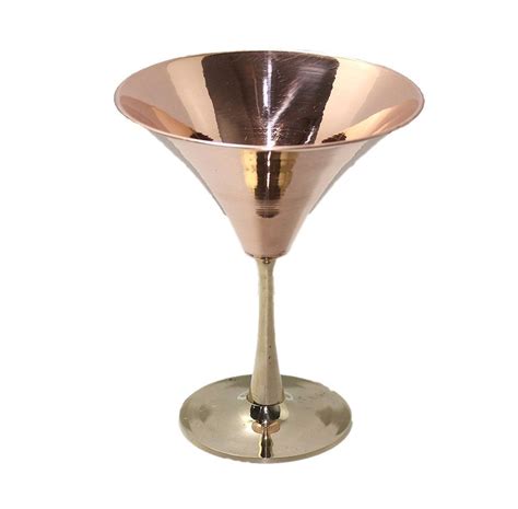 Solid Copper Martini Glasses,Hand-Crafted Smooth Finish Copper Martini Glass10oz # ...