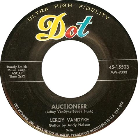 Leroy Van Dyke – Auctioneer Lyrics | Genius Lyrics