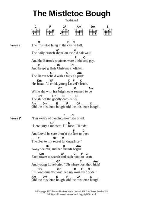 Traditional Carol The Mistletoe Bough Sheet Music Notes, Chords | Guitar chords and lyrics ...