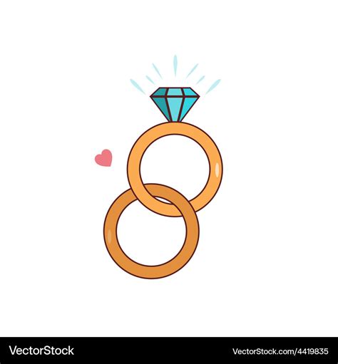 Isolated cartoon diamond wedding ring Royalty Free Vector