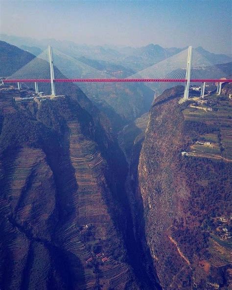 Duge Bridge is a cable-stayed bridge near Liupanshui in China. | Scary ...