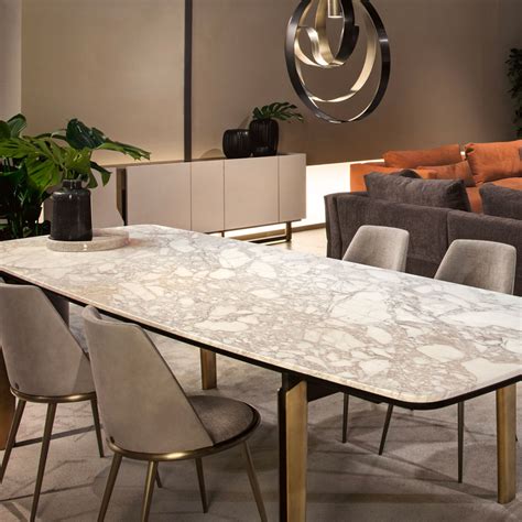 Modern Rectangular Marble Dining Table - Juliettes Interiors