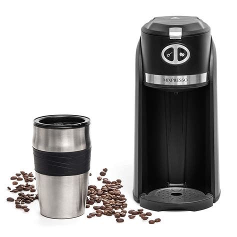 Mixpresso 2 in 1 Grind & Brew Automatic Personal Coffee Maker, Automatic Single Serve Coffee ...