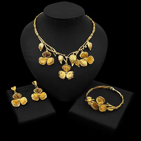 24k Gold Plated Expensive Jewelry Set Brazil Gold Big Jewelry Set ...