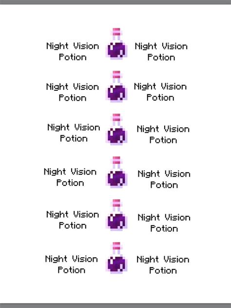 Minecraft Party free printable Night Vision Potion I placed these ...