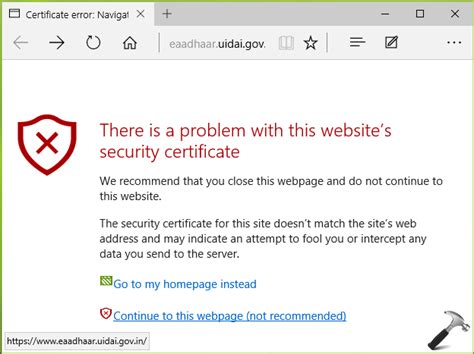 [FIX] There Is A Problem With This Website's Security Certificate