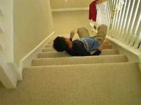 10 Year Old Kid Falling Down teh Stairs - YouTube