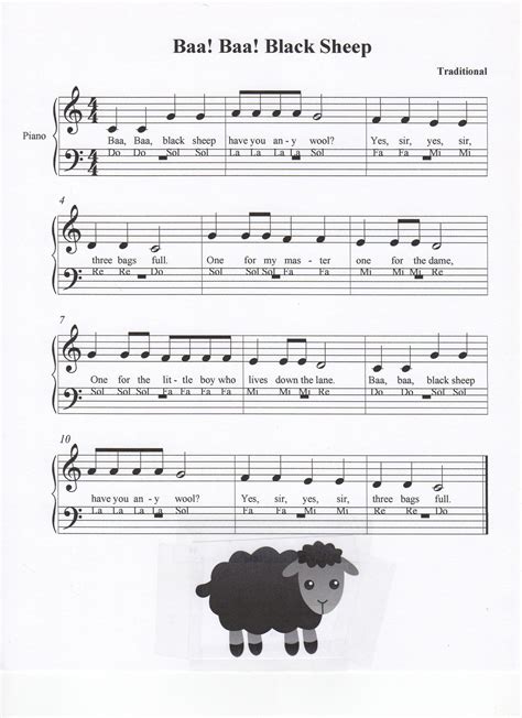 Baa Baa Black Sheep, Let's Play Music | Piano music lessons, Piano songs sheet music, Beginner ...