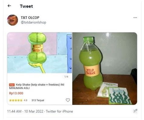 Wow! Minuman Kelp Shake ala Spongebob Dijual Online, Sukses Bikin Penasaran