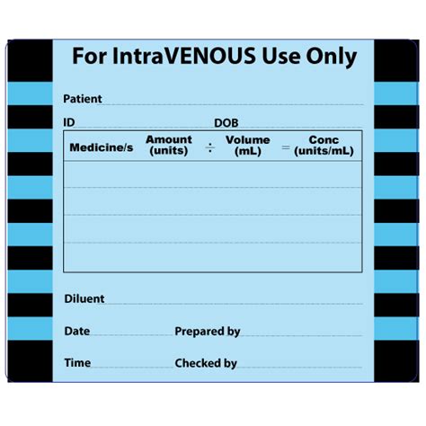 IntraVENOUS label | Mermed Medical Supplies