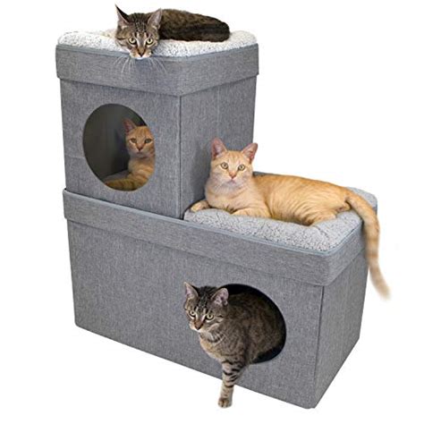 Kitty City Large Cat Bed, Stackable Cat Cube, Washable Bed, Indoor Double Story | eBay