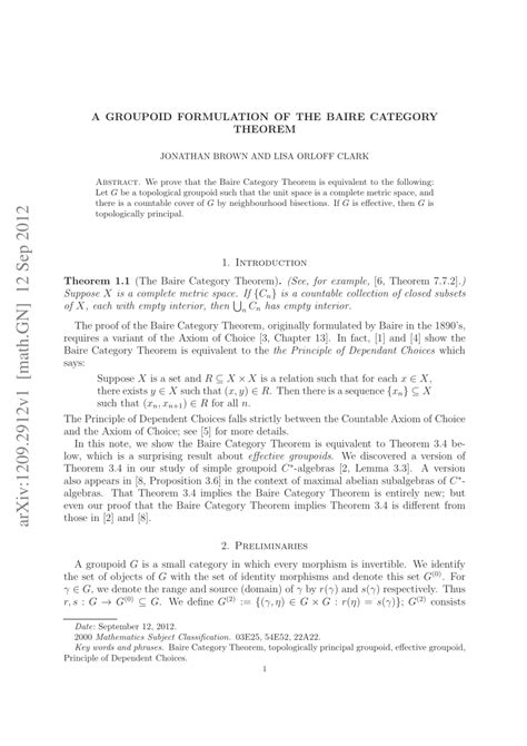 (PDF) A groupoid formulation of the Baire Category Theorem