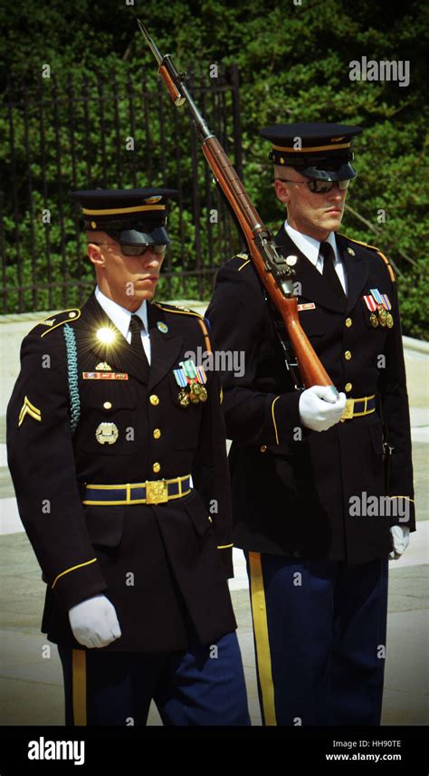 Tomb Guard Sentinels during changing of the guard ceremony at the tomb of the unknown soldier at ...