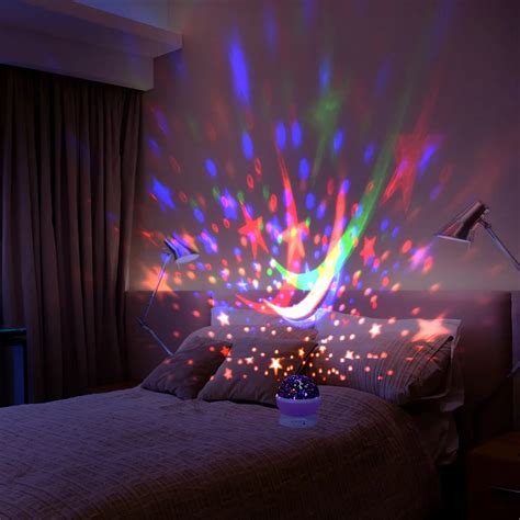 Rotating Galaxy Night Light Romantic Cosmos Star Moon Sky Projector Relaxing Lamp Bedroom Lamp ...