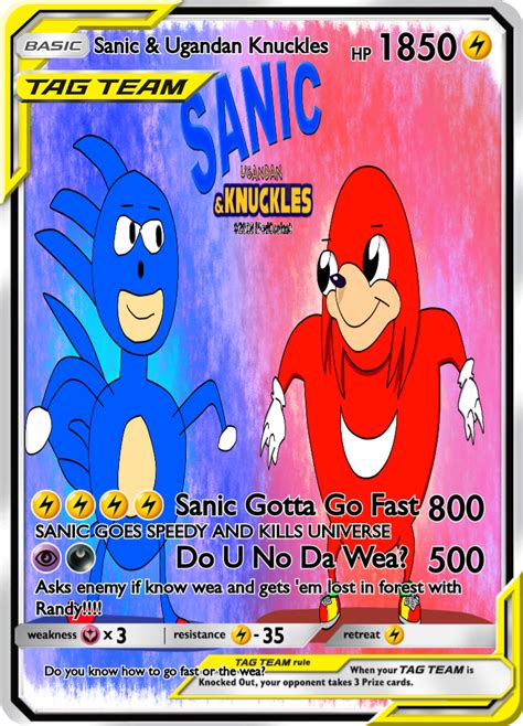 Sanic & Ugandan Knuckles - PokeCardMaker