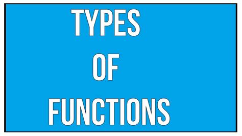 Explain The Different Types Of Functions / Maths Algebra - YouTube