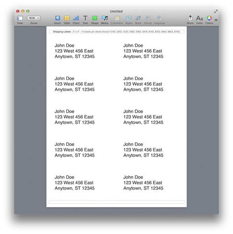Avery Shipping Labels Template - 10 Up | MacTemplates.com | Label ...
