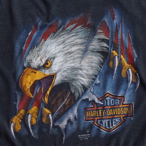 VINTAGE HARLEY SCREAMING EAGLE 3D EMBLEM TEE – SANFT