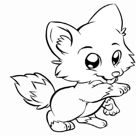 a baby fox coloring page Fox coloring baby fennec pages cute clipart printable color sheets ...