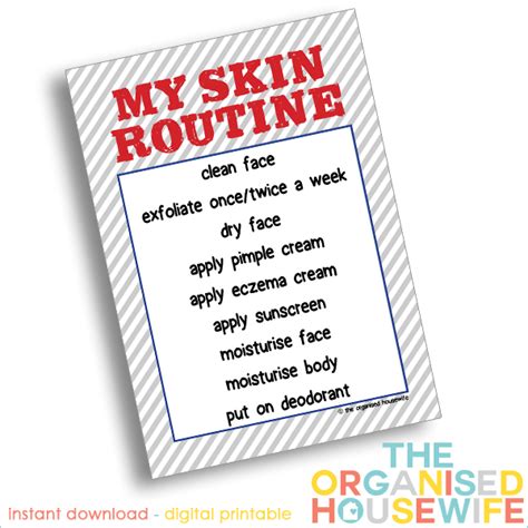 Printable - Kids Skin Care Routine Charts - The Organised Housewife