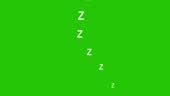 Zzz Sleep Animation Of Alphabet Z In Green Screen Background Or Alpha Sleeping Symbol Loop Video ...