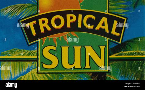 Tropical Sun Logo On Caribbean Food Stock Photo - Alamy