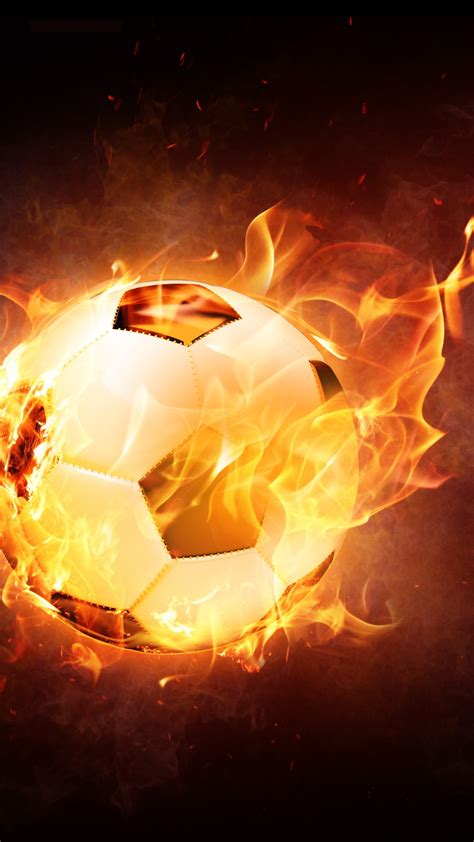 Download wallpaper: The football ball is on fire 1440x2560