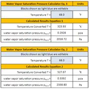 Water Vapor Saturation Pressure Formulae and Calculator