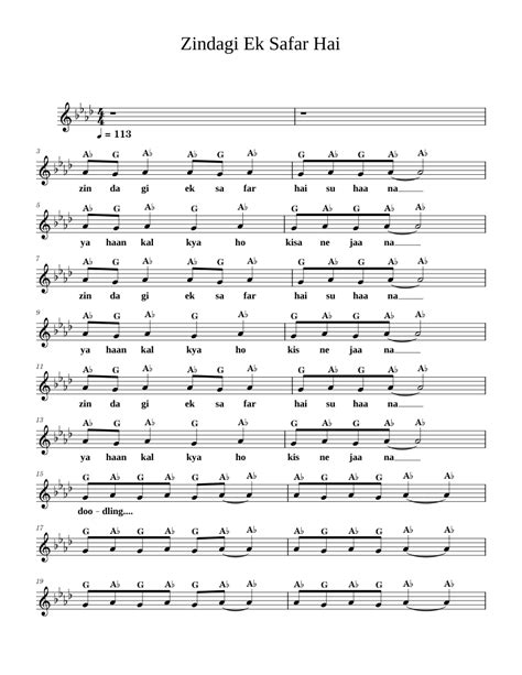 Zindagi Ek Safar hai Suhana Sheet music for Piano (Solo) | Musescore.com