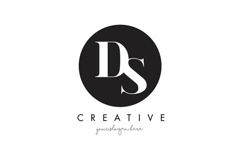 DS Letter Logo Design with Black Circle and Serif Font. 4904464 Vector Art at Vecteezy