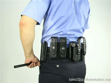 Basketweave Police Duty Belt Holster Accessories Leather Full Duty Rig ...