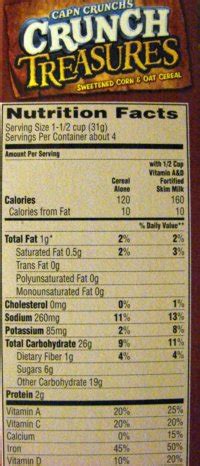 captain crunch ingredients label