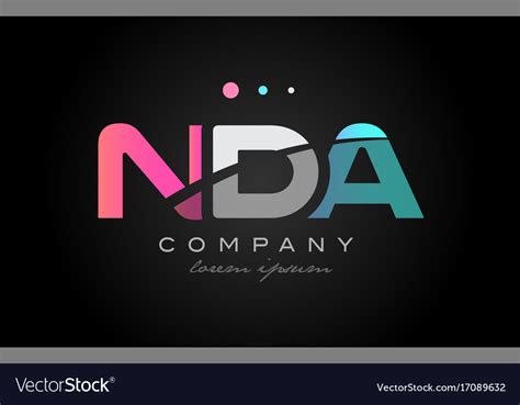 Nda n d a three letter logo icon design Royalty Free Vector