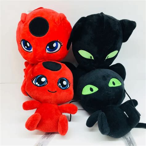 18Cm Miraculous Ladybug Cat Plagg Tikki Plush Toy For Children Keychain ...