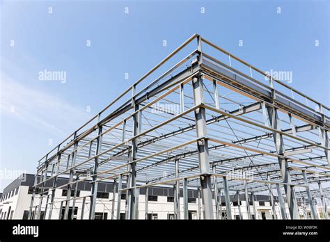 steel structure factory building under construction Stock Photo - Alamy