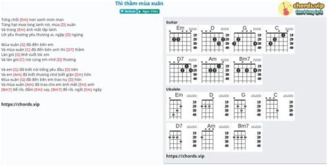 Chord: Thì thầm mùa xuân - tab, song lyric, sheet, guitar, ukulele ...