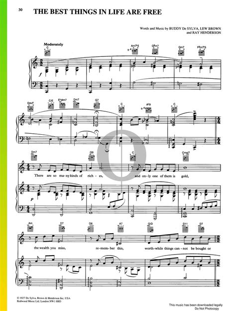 The Best Things In Life Are Free (Ray Henderson) Piano Sheet Music - OKTAV