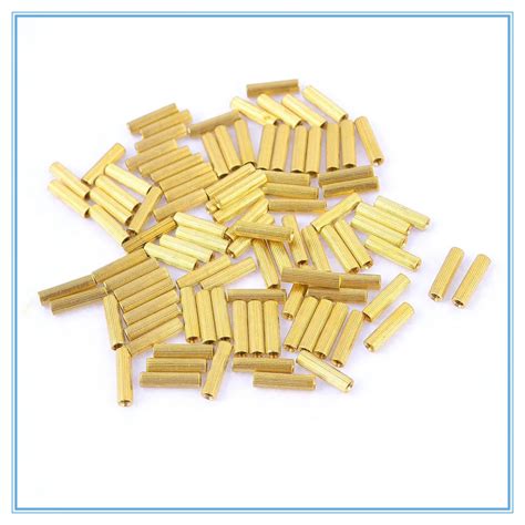 50Pcs copper nuts M2x 2 3 4 5 6 7 8 9 10 11 12 13 14 15 25mm Cylinder Female Threaded Brass ...