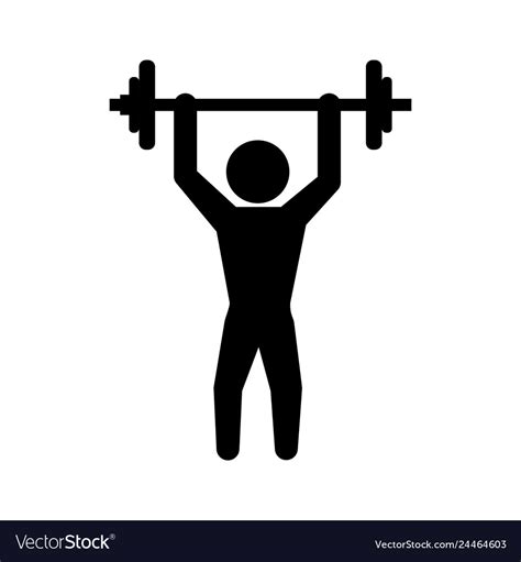 Man silhouette weight lifting Royalty Free Vector Image